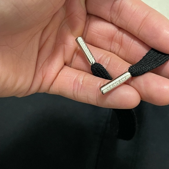 Fair Men Size Medium (31” X 29”) Versace Drawstring Joggers In Black 100% Cotton - Picture 10 of 13